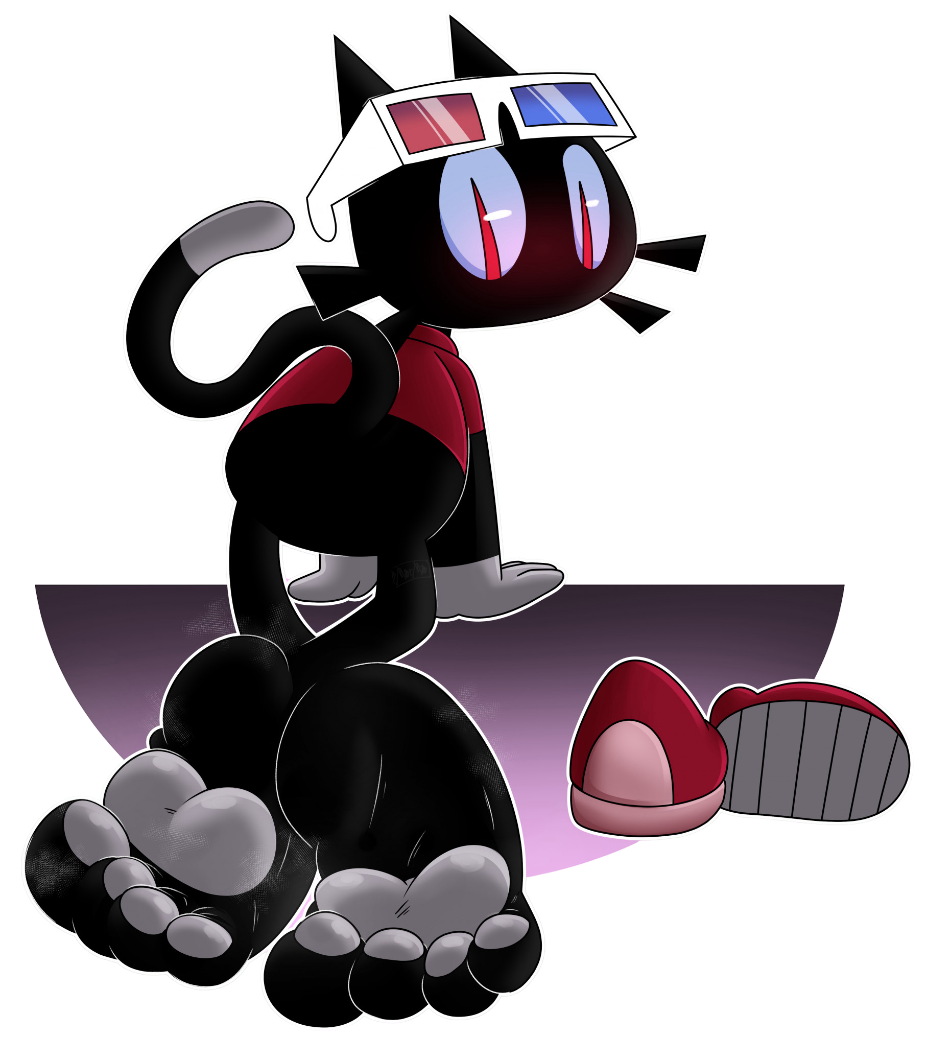 NOIR the cat in retro 3D glasses
